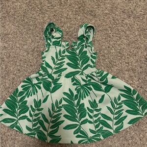 Janie and Jack Green Leaf Patterned Dress